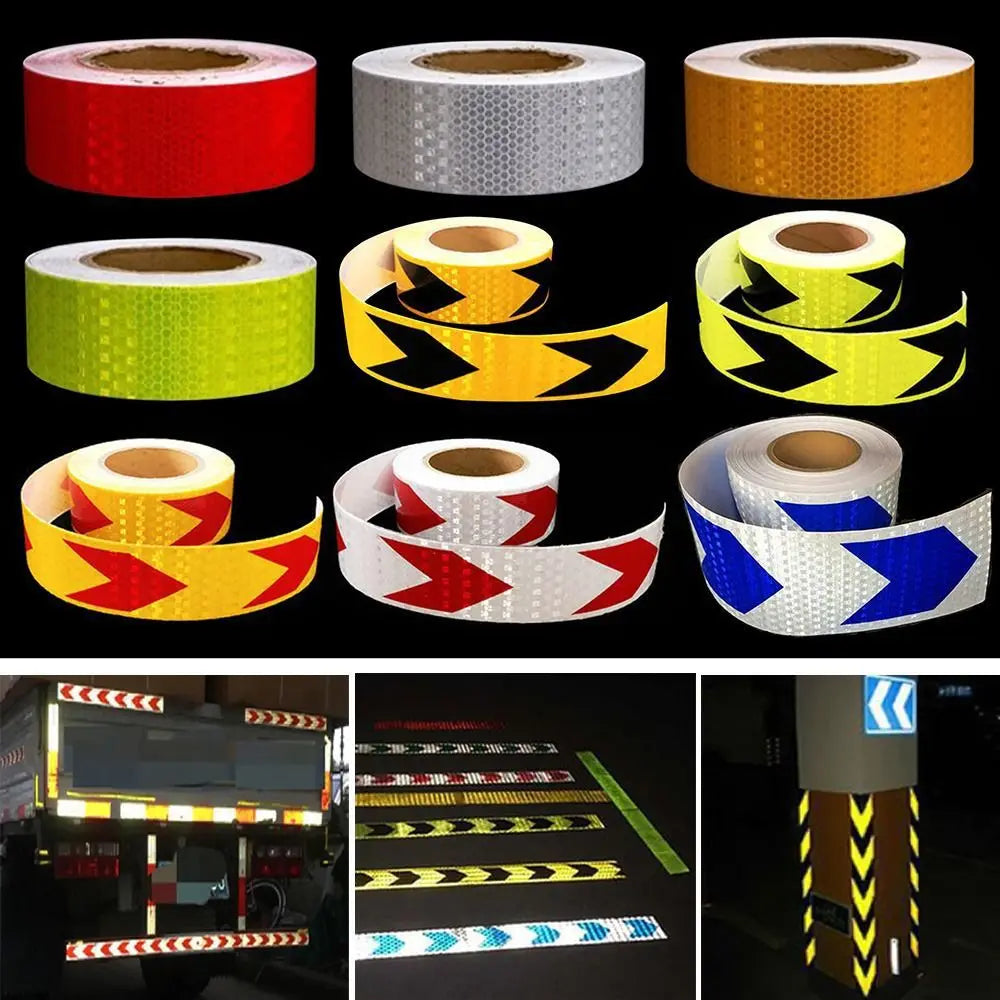 30m*5cm Rubans Réfléchissants d'Avertissement Autocollants Décoratifs pour Sol de Garage Moto Voiture Film Ruban Réflecteur de Sécurité pour Conduite de Nuit