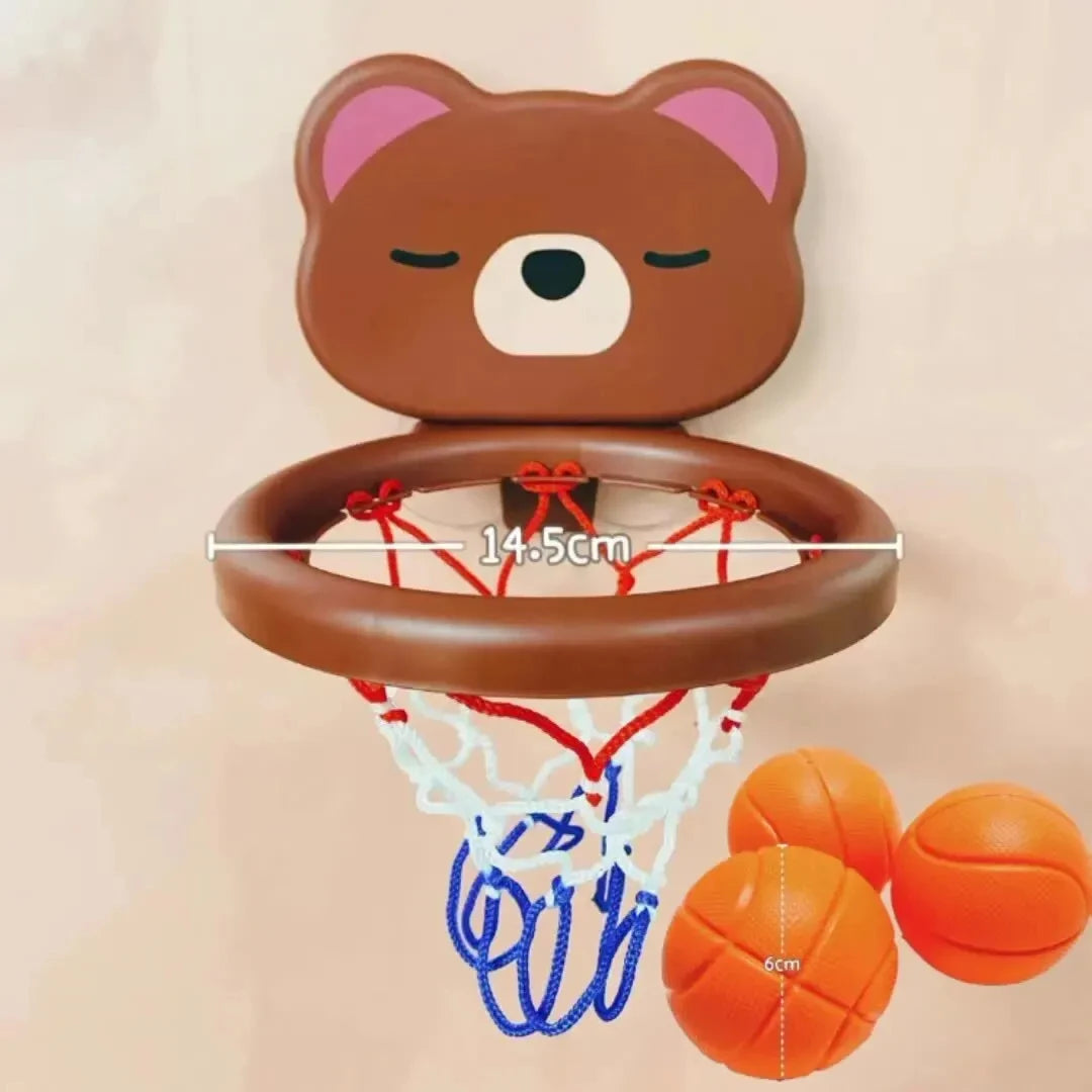 Bear Design Suction Cup Basketball Bath Toy Set