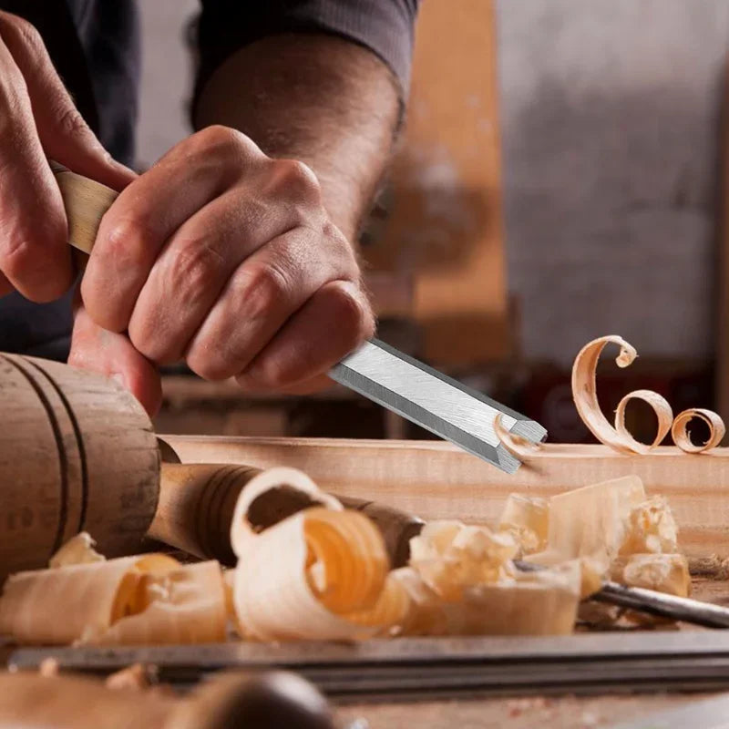 Ensemble de ciseaux à bois professionnels - 4 pièces de gouges à main pour le bricolage du travail du bois
