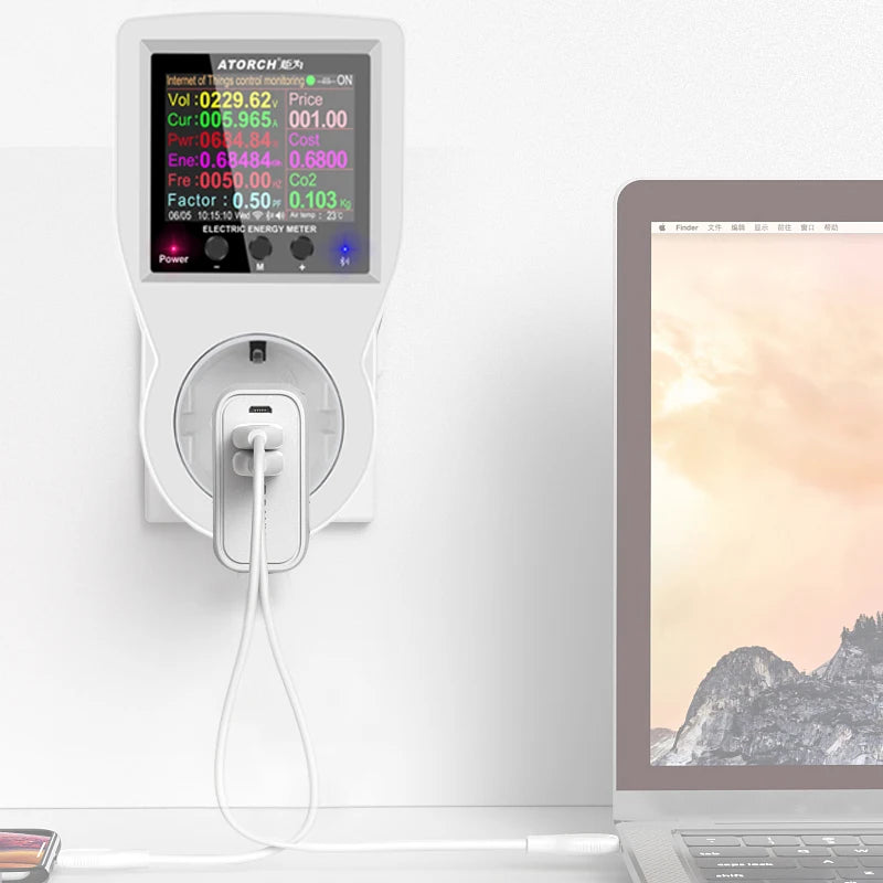 16A Prise Intelligente Tuya WIFI AC220V 110V Wattmètre Numérique Prise EU Consommation d'électricité Puissance KWH Compteur d'énergie US AU FR