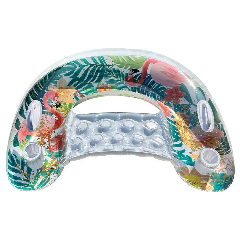 Sedia galleggiante gonfiabile a forma di fenicottero a U, amaca per piscina, letto lounge per adulti e bambini, galleggiante in PVC resistente per feste in piscina, lago e spiaggia