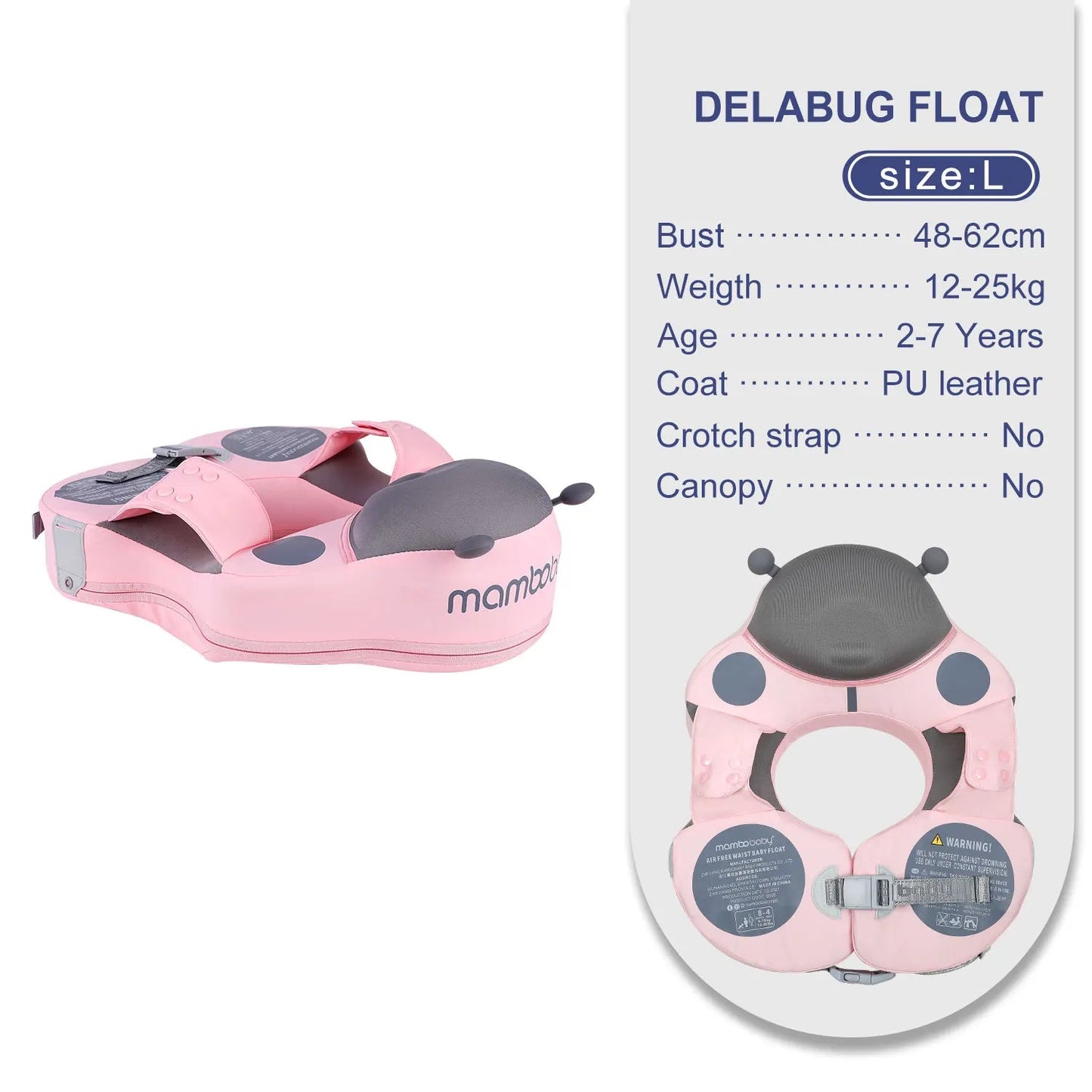 Salvagente per Bambini 6 Mesi – 7 Anni con Tettuccio Rimovibile – Non Gonfiabile, Comodo e Protettivo