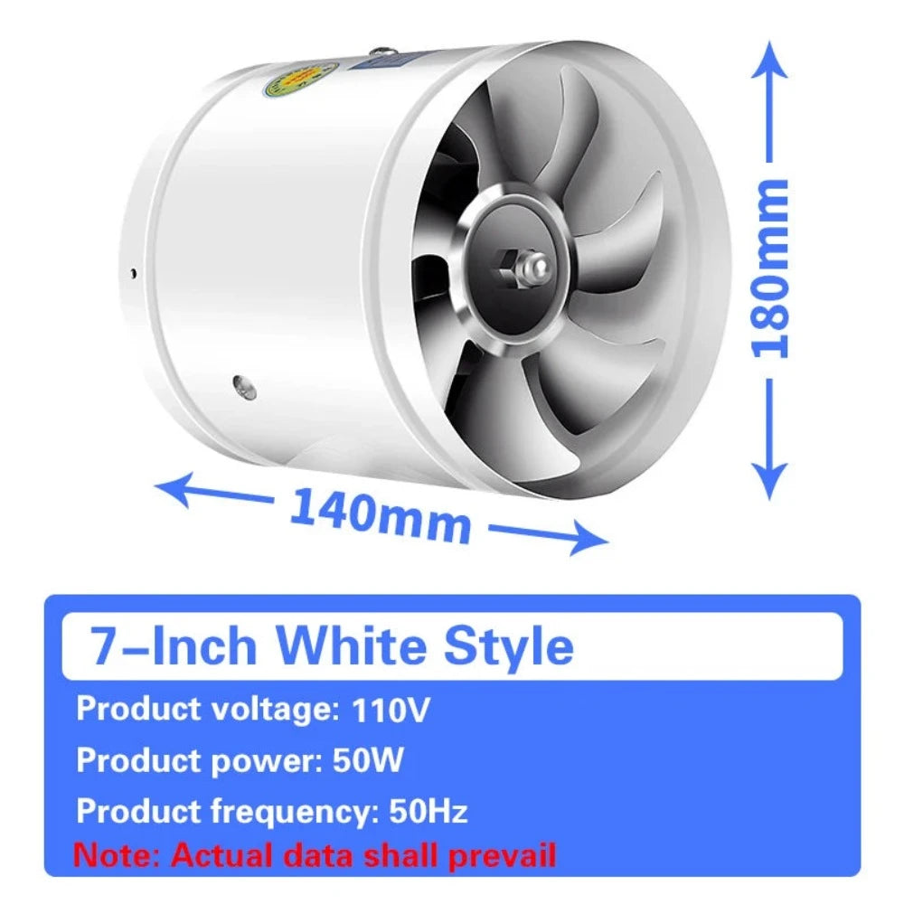 Ventilador de Escape Redondo para Tubería, Ventilador de Reemplazo, Mini Ventilador de Pared, Conducto de Metal para Ventilación y Escape
