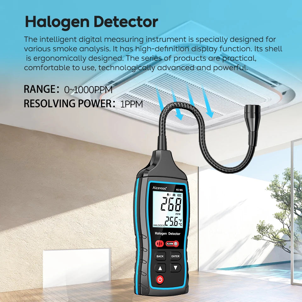Détecteur de gaz halogène numérique, testeur de gaz fréon, système de réfrigération de climatisation, outils de détection, analyseur R22a R134a R410a