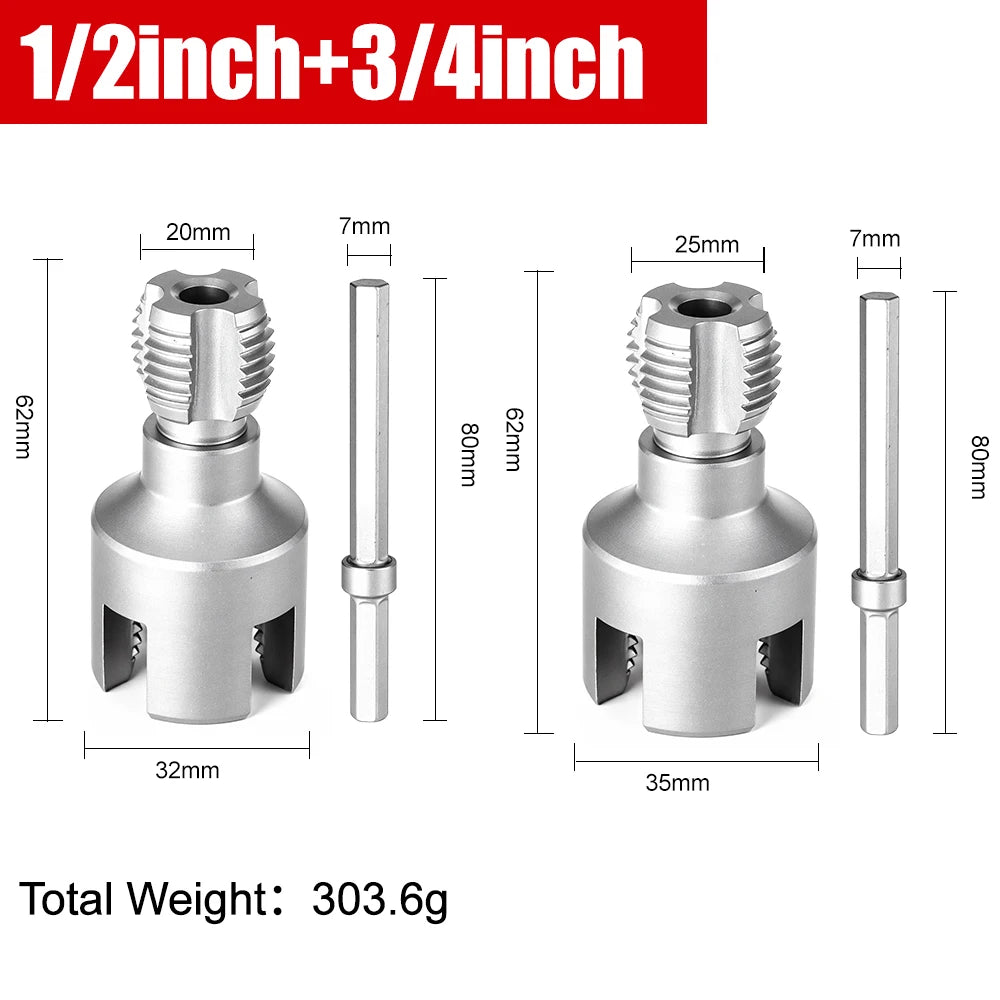DN15 DN20 Integrated Internal & External Pipe Threading Tool