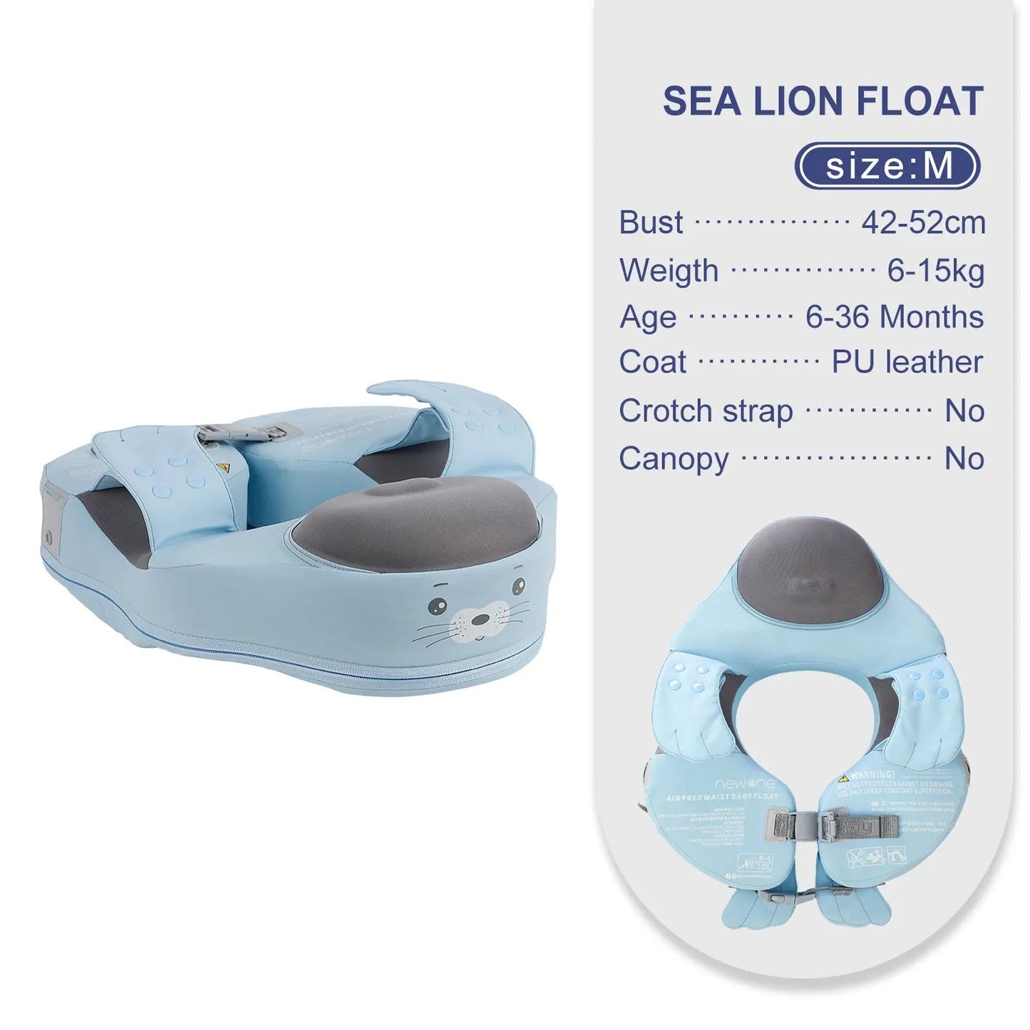 Salvagente per Bambini 6 Mesi – 7 Anni con Tettuccio Rimovibile – Non Gonfiabile, Comodo e Protettivo