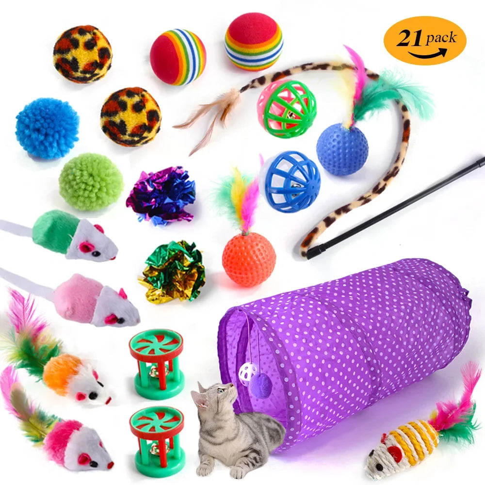 Non-Electrical Plastic Cat Tunnel Toy for Indoor Cats - Collapsible Play Tube with Peek Hole