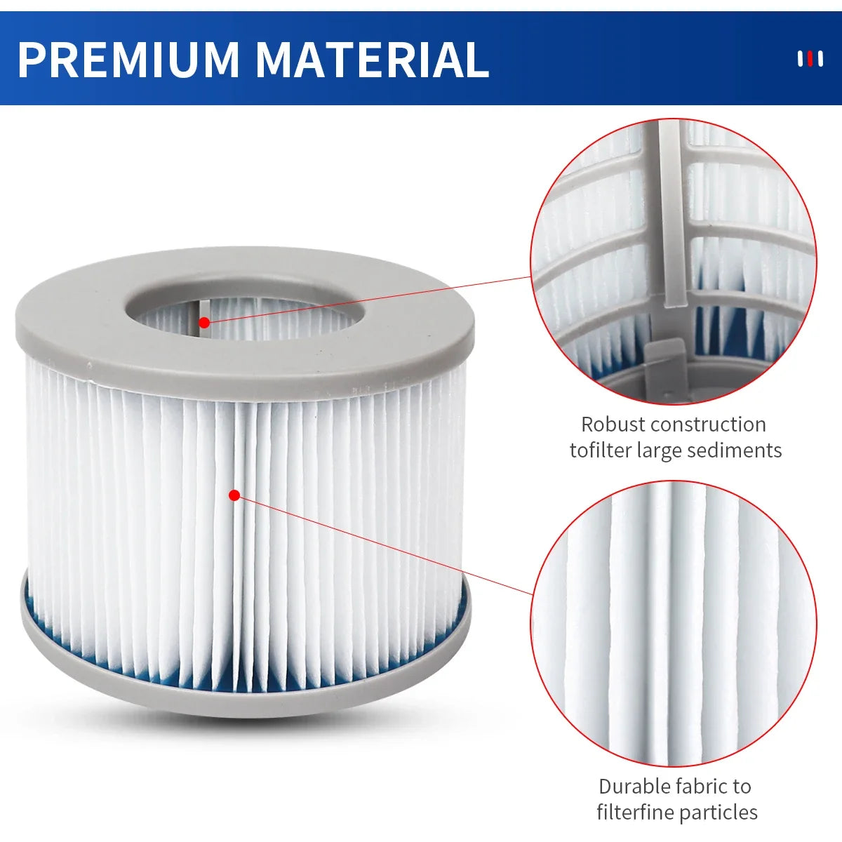 Kit de remplacement de pompe à cartouche de filtre à eau pour jacuzzi gonflable, 2 à 6 pièces, compatible avec la natation