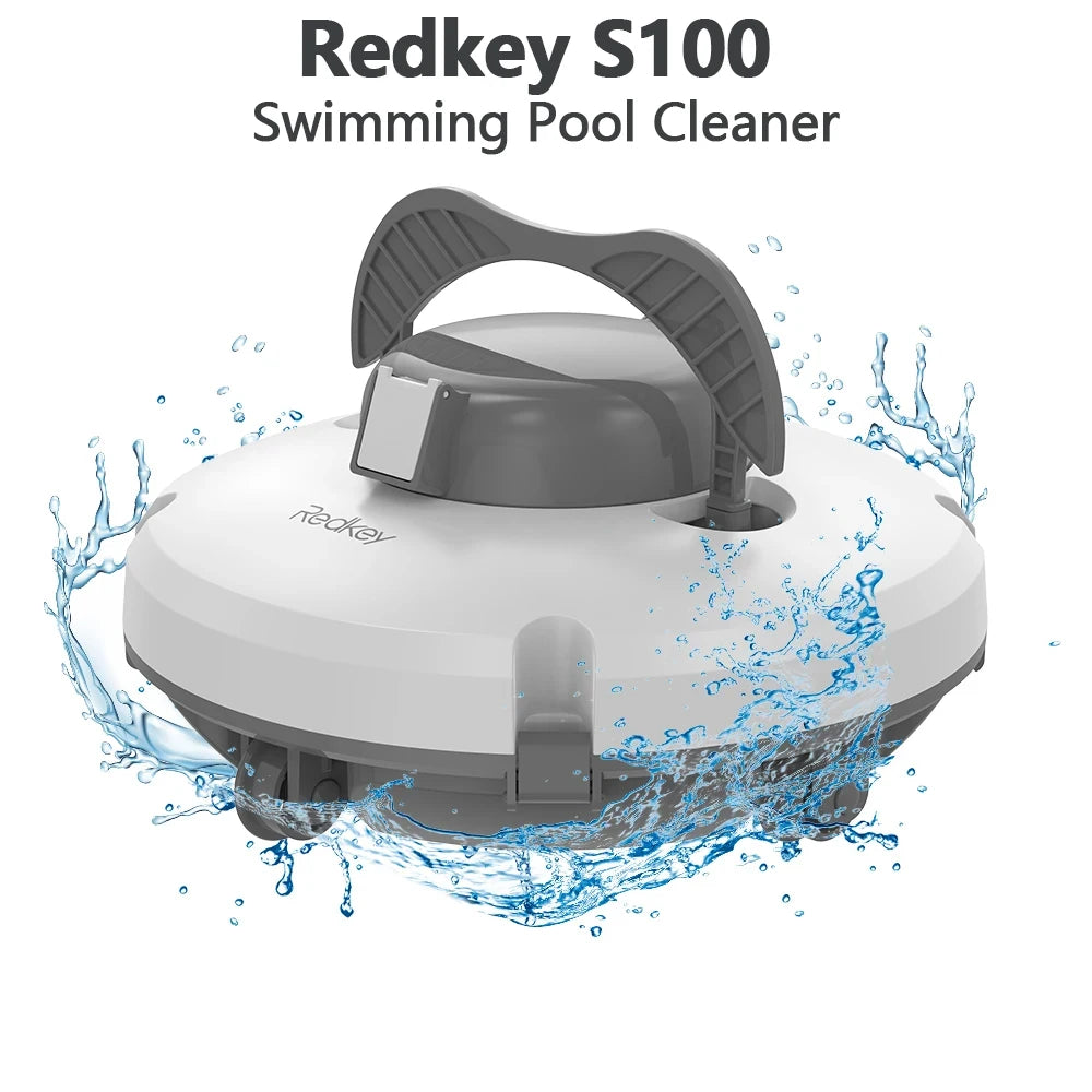 Cordless Robotic Pool Cleaner Self Parking 130 Minute Runtime for Swimming Pools up to 1076 Square Feet with 18 Degree Slope Climbing