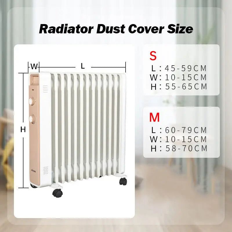 Housse anti-poussière pour radiateur, housse anti-poussière en étain pour usage domestique, housse de protection pour radiateur, housse de radiateur élastique en tissu, housses de radiateur pour chauffage
