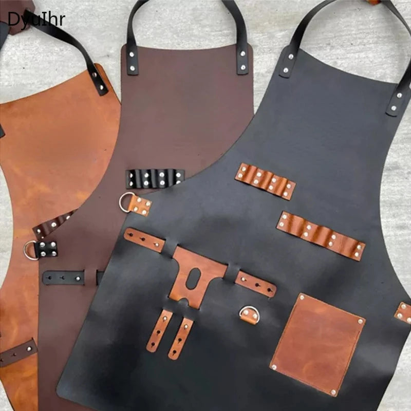 PU Leather Apron : Tablier de travail multifonctionnel résistant à l'huile