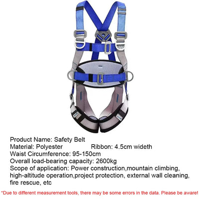 Aerial Work Safety Belt Full Body Five Point Harness Safety Rope for Outdoor Climbing Training Construction Protection Equipment