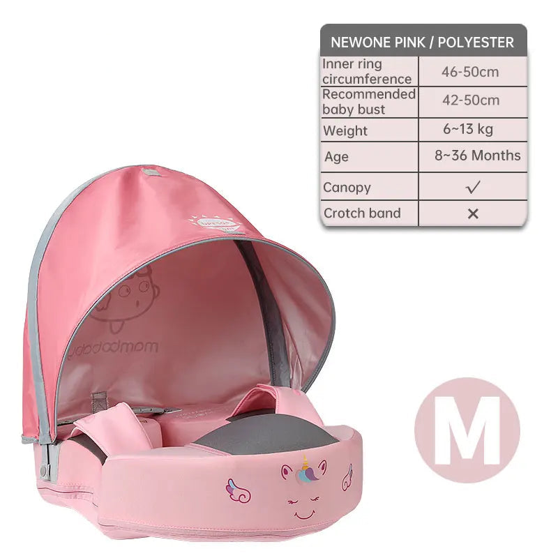 Salvagente per Bambini 6 Mesi – 7 Anni con Tettuccio Rimovibile – Non Gonfiabile, Comodo e Protettivo