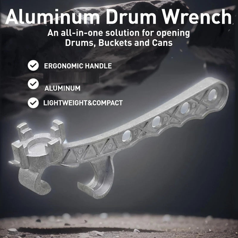 Llave de tambor de aluminio - Abre cubos de metal de 10-55 galones