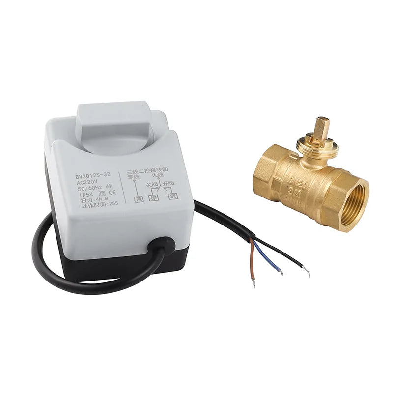 AC220V Messing Motorisierte Kugelhahn mit Handschalter Elektrischer Antrieb DN15 bis DN40 Zwei-Wege-Drei-Wege-Steuerung