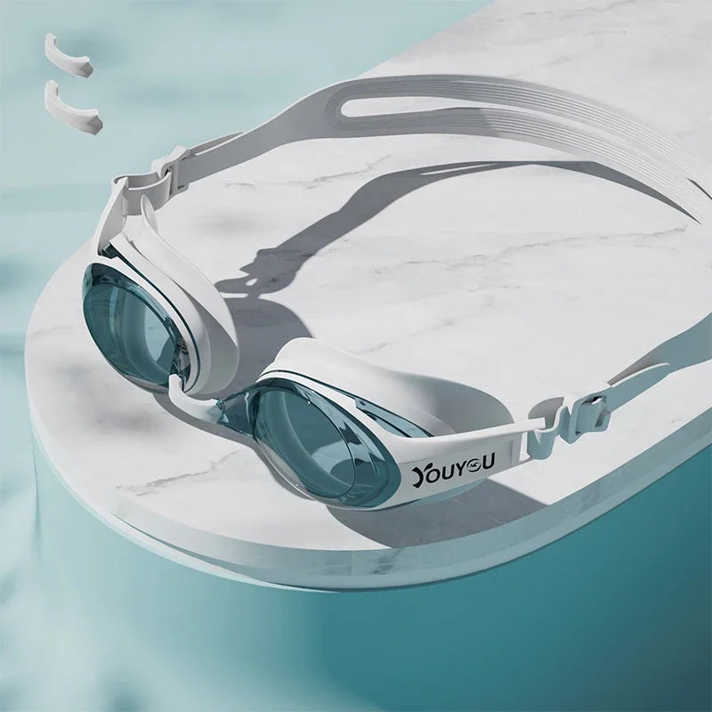 Professional Adult Swimming Goggles, Anti-Fog UV Protection, Waterproof Silicone Swim Glasses with Adjustable Straps for Men, Women, and Youth