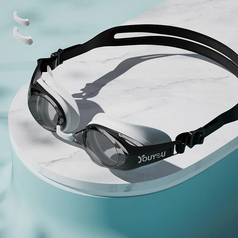 Professional Adult Swimming Goggles, Anti-Fog UV Protection, Waterproof Silicone Swim Glasses with Adjustable Straps for Men, Women, and Youth