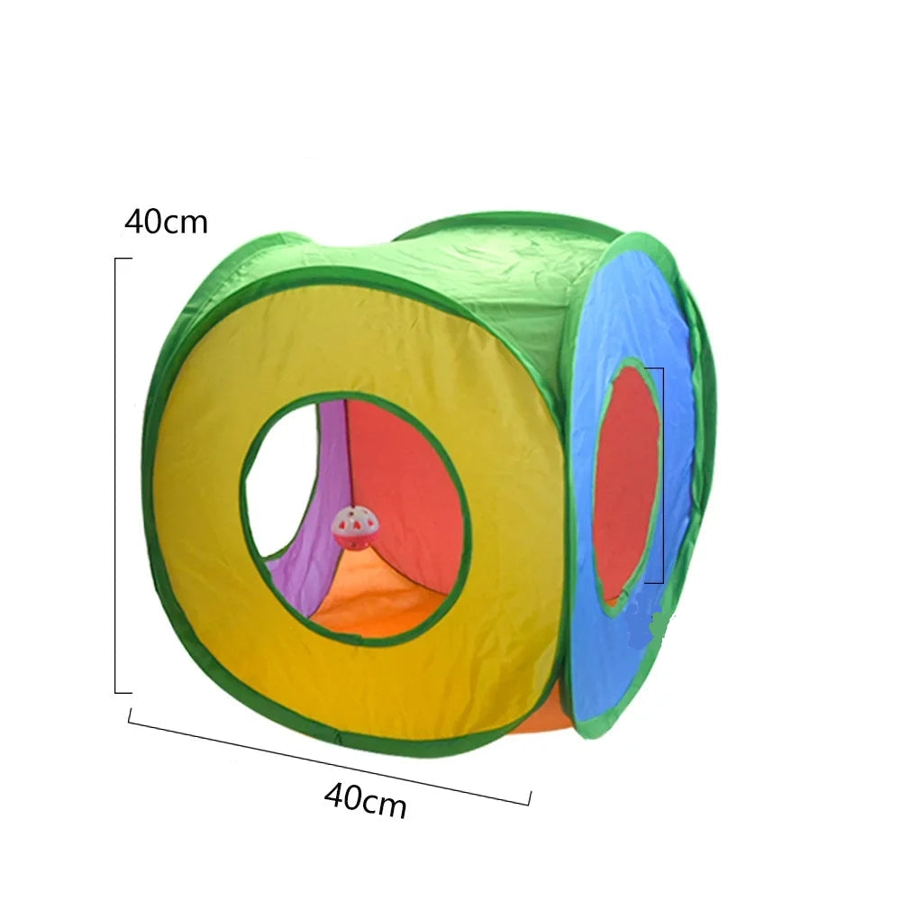 Non-Electrical Plastic Cat Tunnel Toy for Indoor Cats - Collapsible Play Tube with Peek Hole