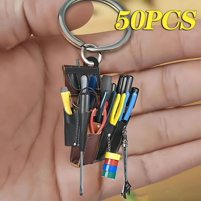 50PCS Acrylic Keychain Unique Electrician Tool Keyring Electrician Tool Bag Hanging Pendant Decoration Bag Accessories Gift