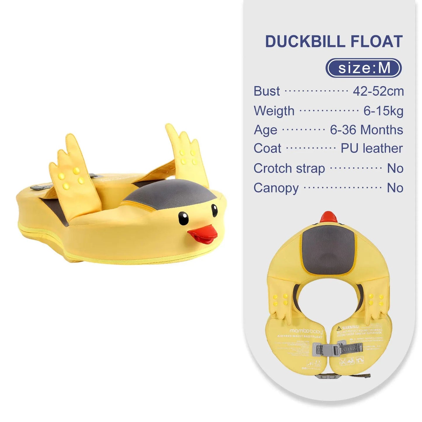 Salvagente per Bambini 6 Mesi – 7 Anni con Tettuccio Rimovibile – Non Gonfiabile, Comodo e Protettivo