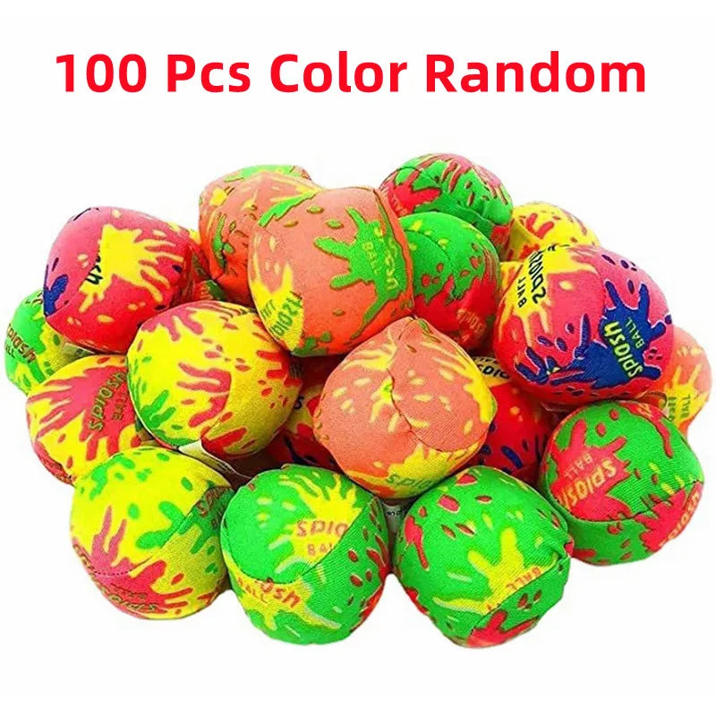 Reusable Water Balloons, 10-100Pcs Absorbent Soaker Balls for Kids, Summer Pool Party Stress Toys