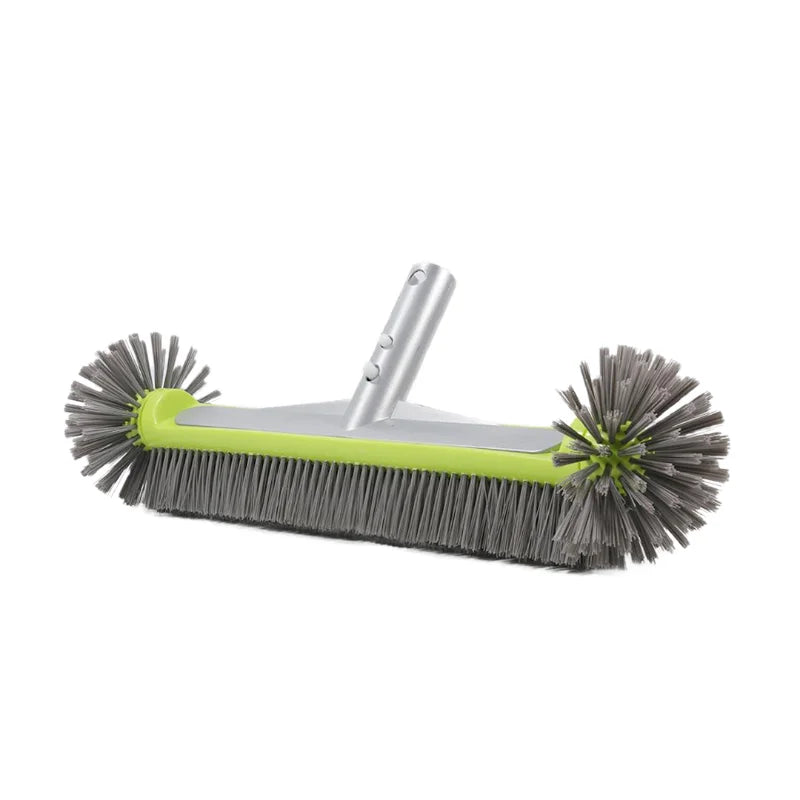 17.5" Heavy Duty Aluminum Pool Brush Head With 7 Rows Nylon Bristles For Pool Corner Cleaning Brush