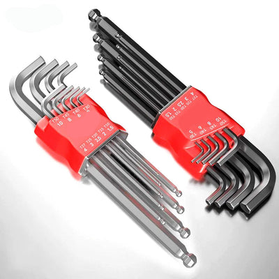 Set di Cacciaviti con Chiavi Esagonali Metriche ad Alta Resistenza con Manicotto, Coppia Universale, Braccio Lungo, per Moto, Bici e Riparazioni Domestiche