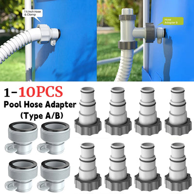 Pool Hose Adapter for Sand Pump | Type B Hose Connector for Intex Pool Filter Pumps