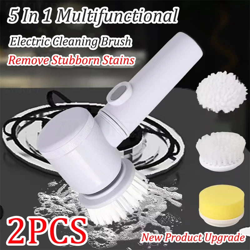 USB Rechargeable Multi-Functional Electric Cleaning Brush for Kitchen, Bathroom, and Bathtub