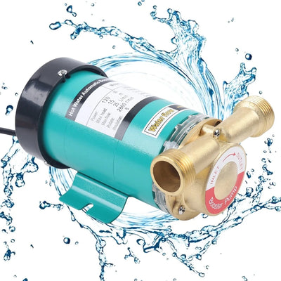 Booster Pressure Pump Automatic Hot Cold Water Circulation Pump w/Brass Water Flow Switch for Home Pond Fountain 25L/min 120W