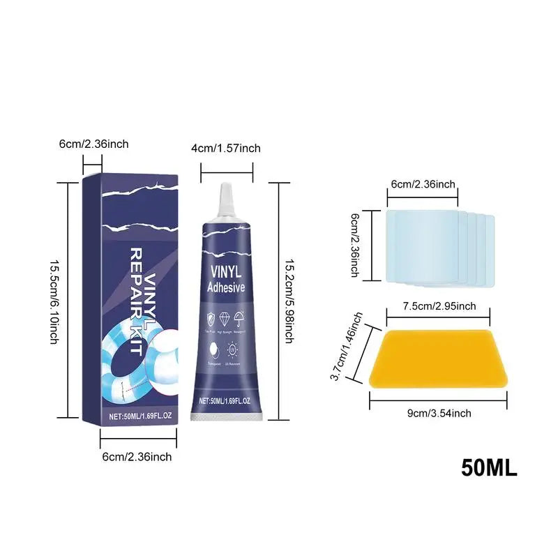 Inflatable Patch Repair Kit Raft Patch Kit With 50ml Glue For Repair