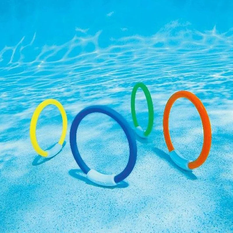 8 Pcs Underwater Swimming Pool Diving Toys Set ¨C Rings & Torpedo Bandits