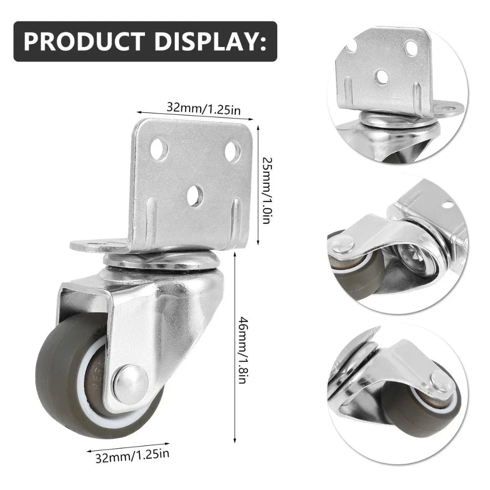 4 piezas Ruedas para Muebles Ruedas Giratorias Universales con Freno de Seguridad Ruedas Silenciosas para Carro