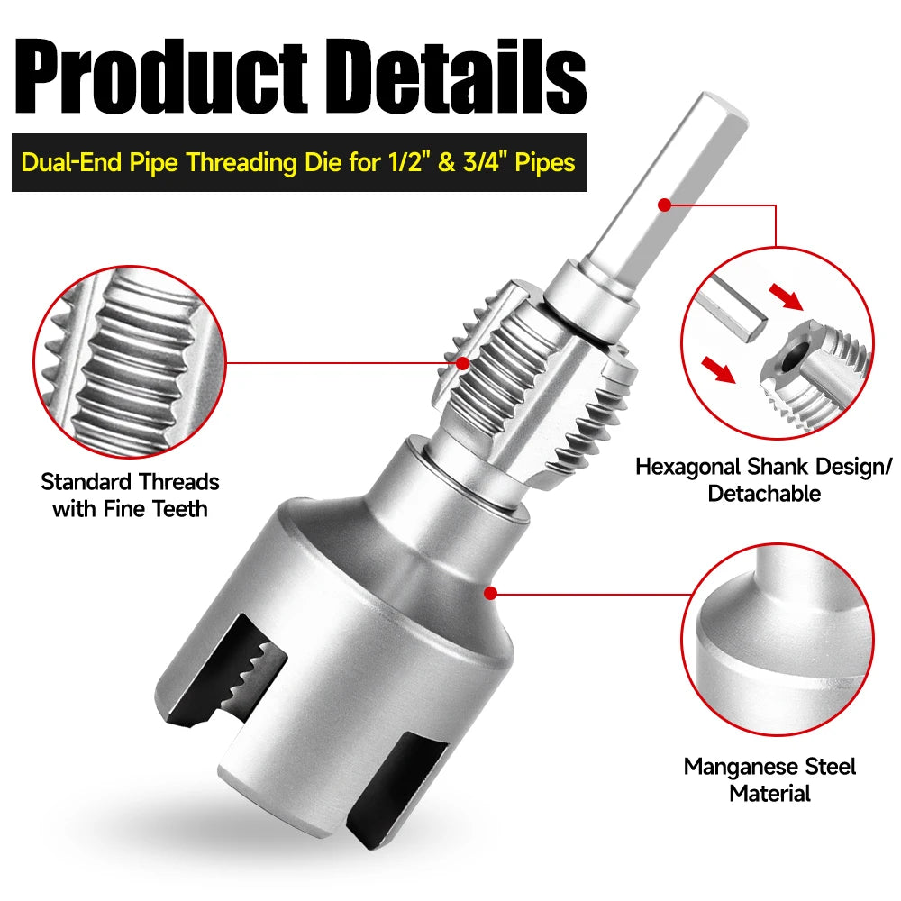 DN15 DN20 Integrated Internal & External Pipe Threading Tool