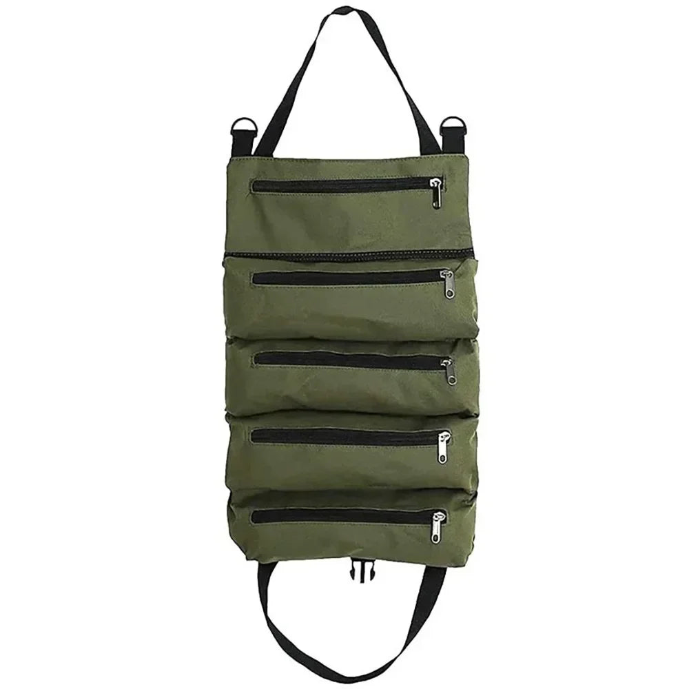 Portable Roll Up Oxford Tool Organizer Bag Multi Pocket Small Tool Pouch for Handyman Electrician DIY Use