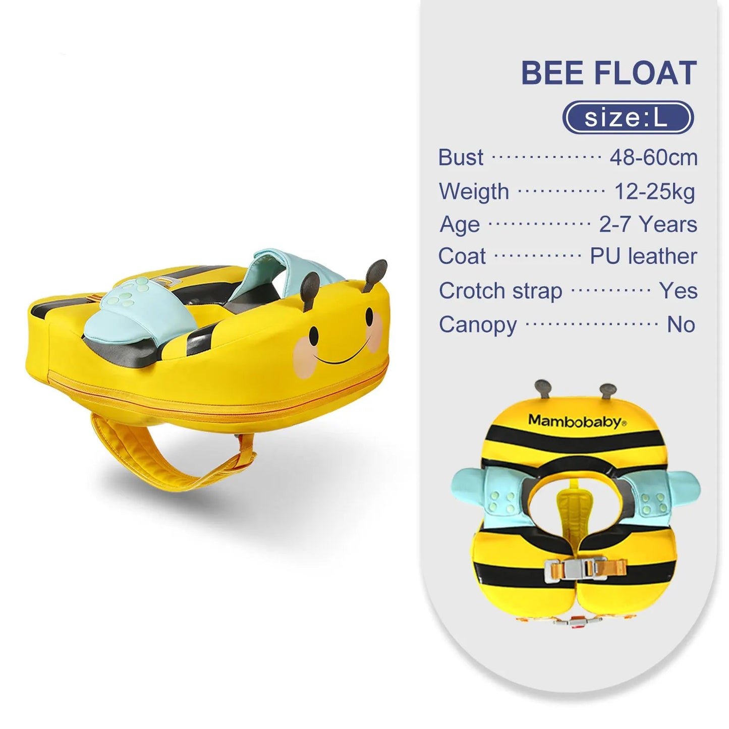 Salvagente per Bambini 6 Mesi – 7 Anni con Tettuccio Rimovibile – Non Gonfiabile, Comodo e Protettivo