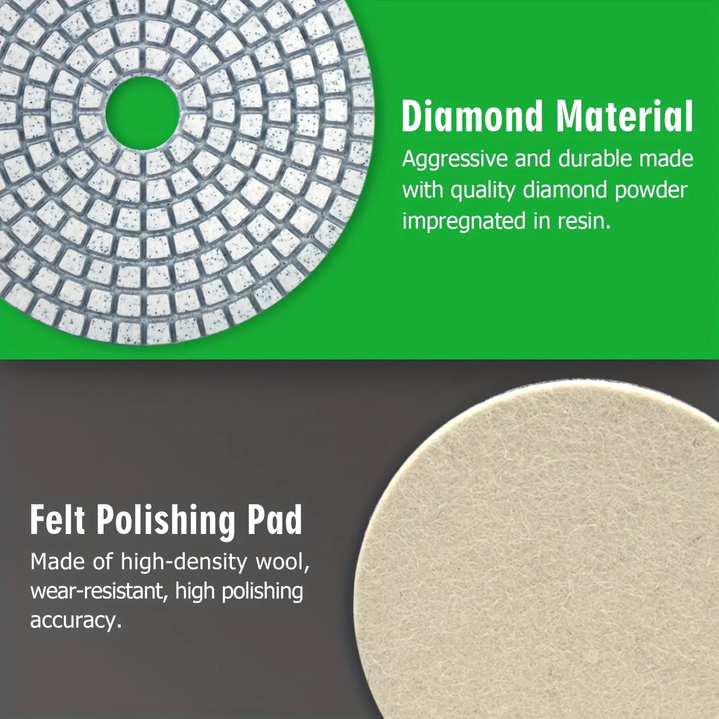 Dry diamond polishing pads