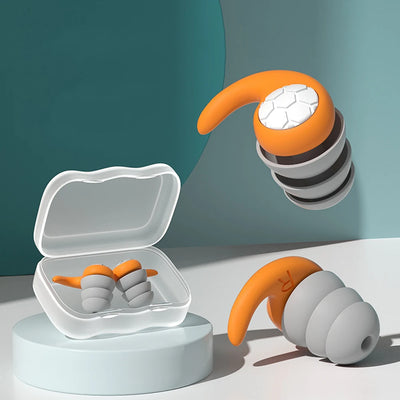 Bouchons d'oreilles en silicone réutilisables pour la natation, le sommeil et la réduction du bruit. Conception en gel souple et étanche pour le bain, la plongée et les voyages.