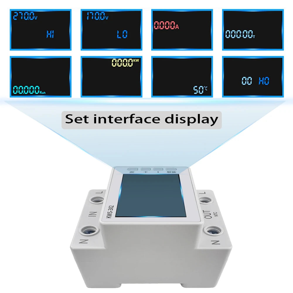 63A Tuya WIFI Smart Life Voltmètre AC170-270V Ampèremètre Wattmètre Compteur de consommation électrique Compteur KWH Compteur d'énergie