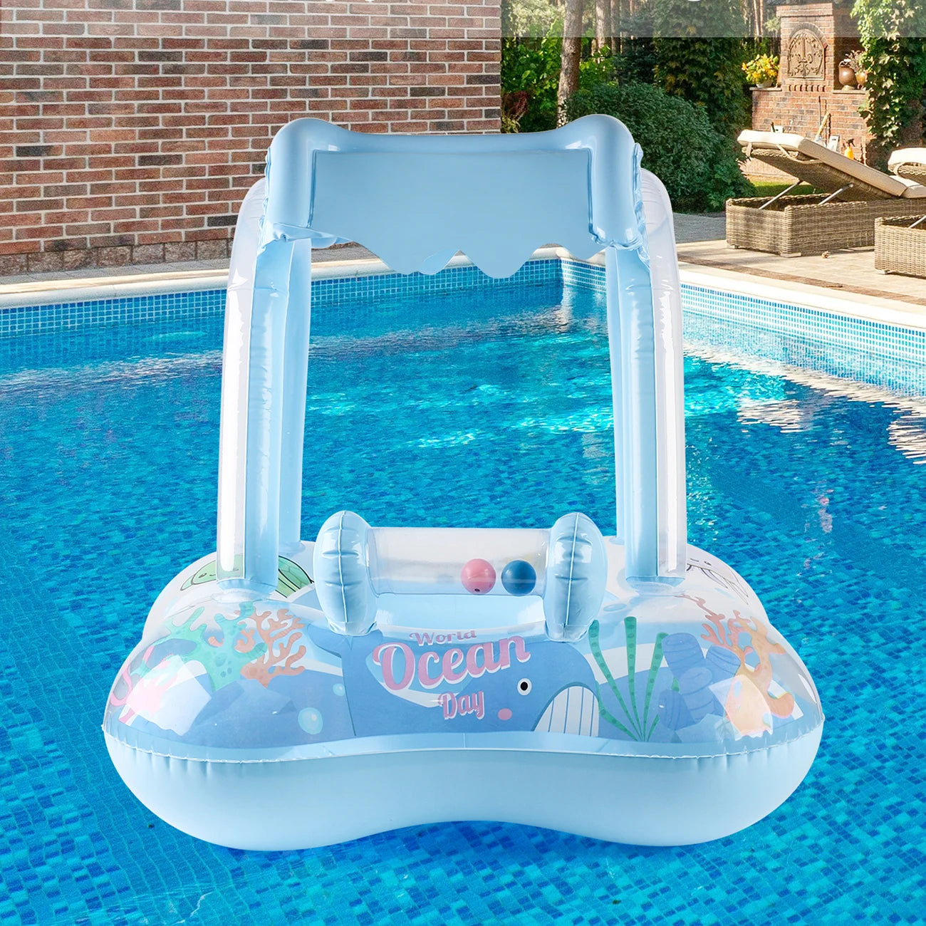 Bouée de piscine à thème animalier et nature pour enfants de 3 à 6 ans, anneau de baignade sans produits chimiques.