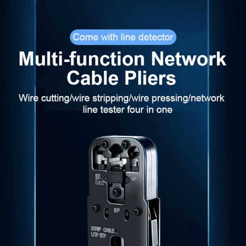 Professional Kit de Pince à Sertir RJ45 avec Testeur de Câble CAT6 et Coupe-Câbles Réseau