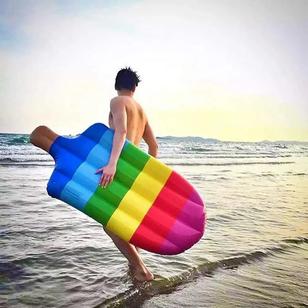 Colchoneta inflable para piscina en forma de helado de 180 cm, cama reclinable para adultos, colchón de natación, flotador de verano.