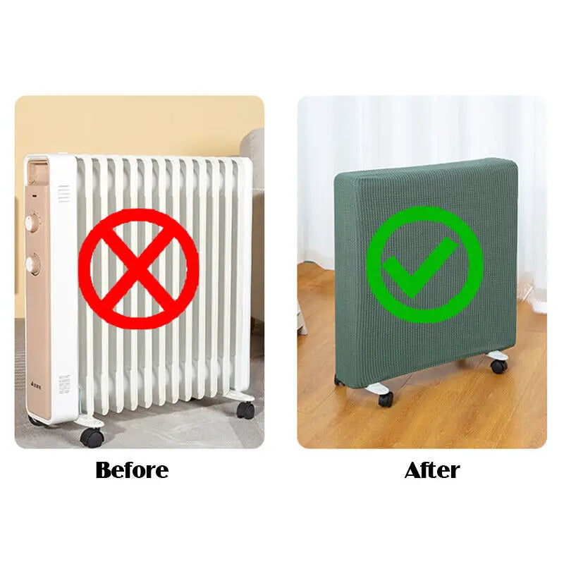 Housse anti-poussière pour radiateur, housse anti-poussière en étain pour usage domestique, housse de protection pour radiateur, housse de radiateur élastique en tissu, housses de radiateur pour chauffage
