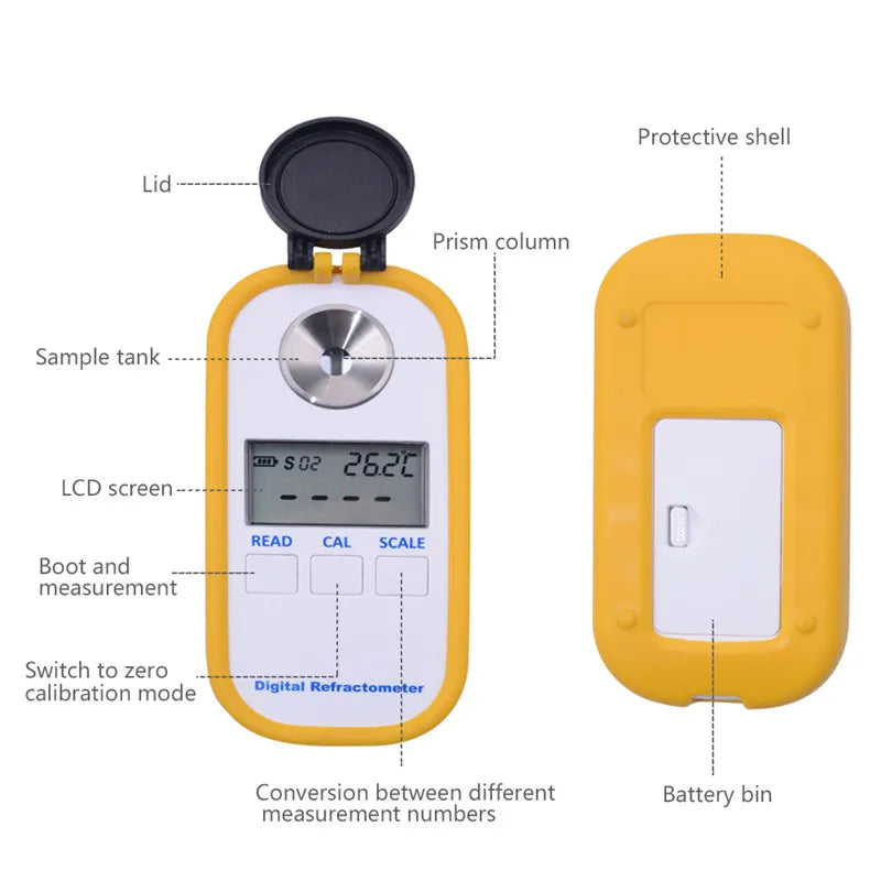 Antigel Réfractomètre 4 en 1 Compteur d'antigel automobile Testeur de fluide d'urée pour voiture Détecteur de concentration de glycol