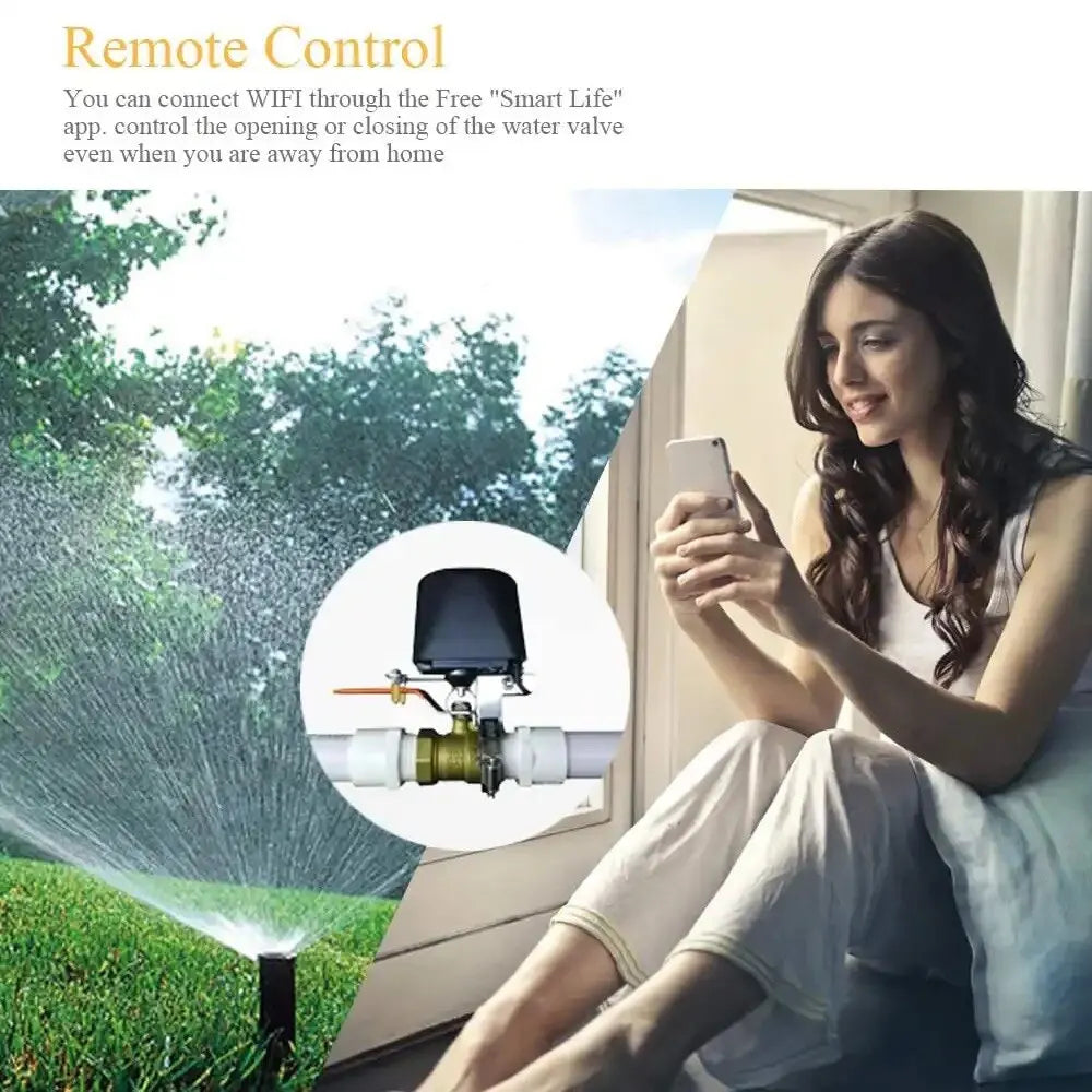 Tuya Smart WiFi Valve de gaz Ouverture manuelle du manipulateur de valve Contrôle domestique Arrêt automatique Contrôleur de gaz Fonctionne avec Alexa