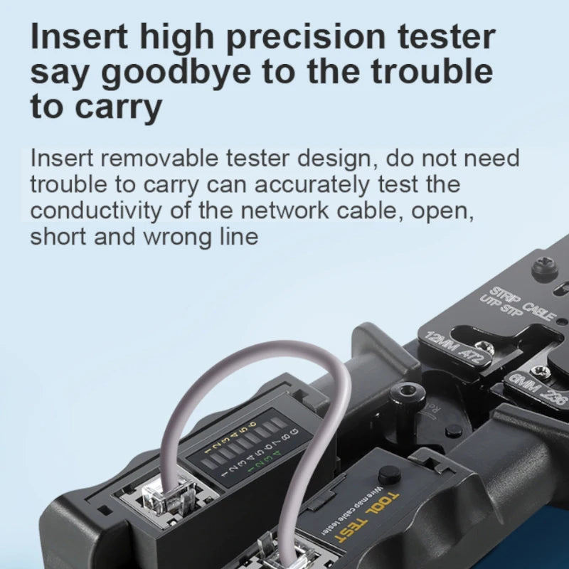 Professional Kit de Pince à Sertir RJ45 avec Testeur de Câble CAT6 et Coupe-Câbles Réseau