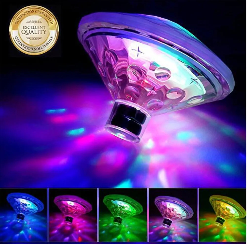LED wasserdichte Unterwasserleuchte, RGB schwimmende Poollampe für Badewanne, Aquarium, Springbrunnen und Swimmingpool, IP68 Tauchlicht mit 8 Modi