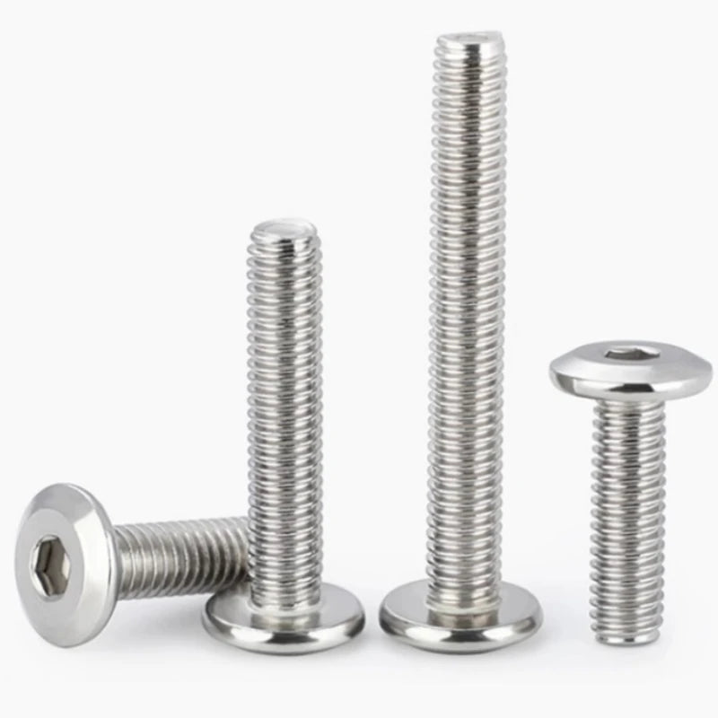 10~200pcs M2 M2.5 M3 M4 M5 304 A2 Stainless Steel Flat Hex Hexagon Socket Head Allen Furniture Rivet Screw Connector Joint Bolt