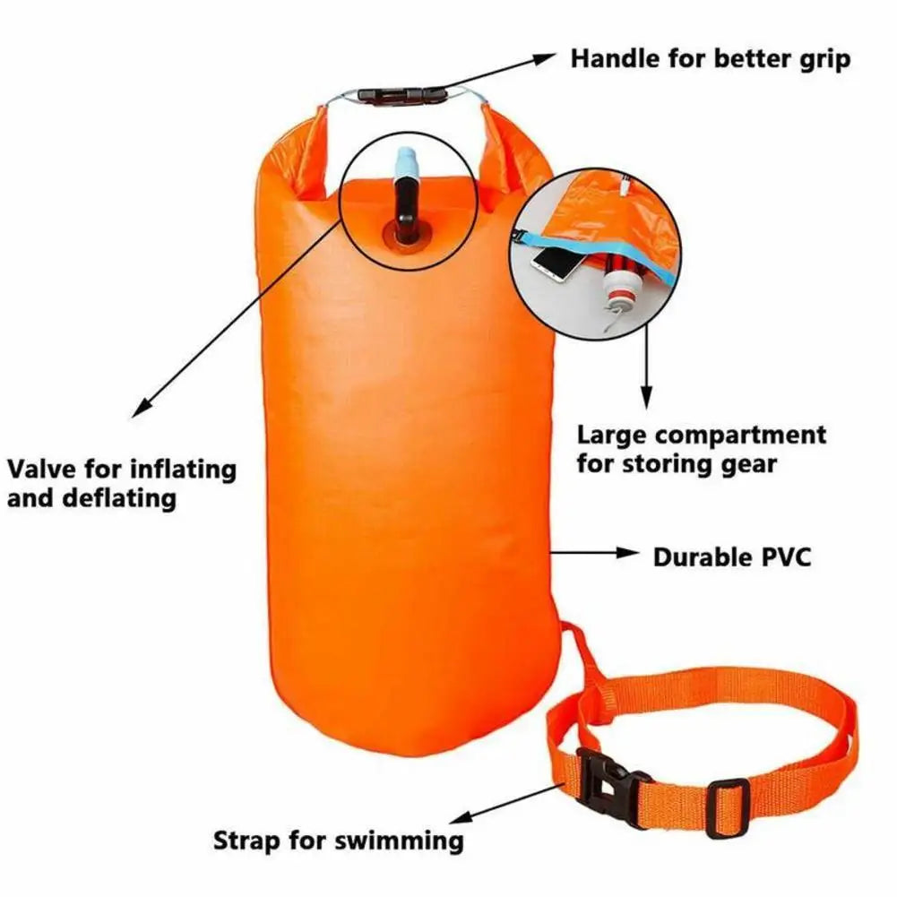 Swimming Buoy Tow Lightweight Swimming Air Bag Storage With Waist Belt Water Sport Swimming Storage Float Tools