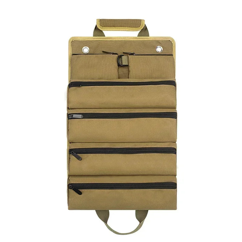 Portable Roll Up Oxford Tool Organizer Bag Multi Pocket Small Tool Pouch for Handyman Electrician DIY Use